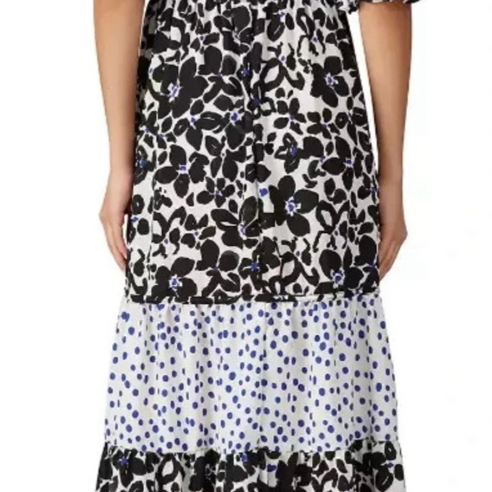 Floral Black and White Maxi Dress - Picture 2 of 6